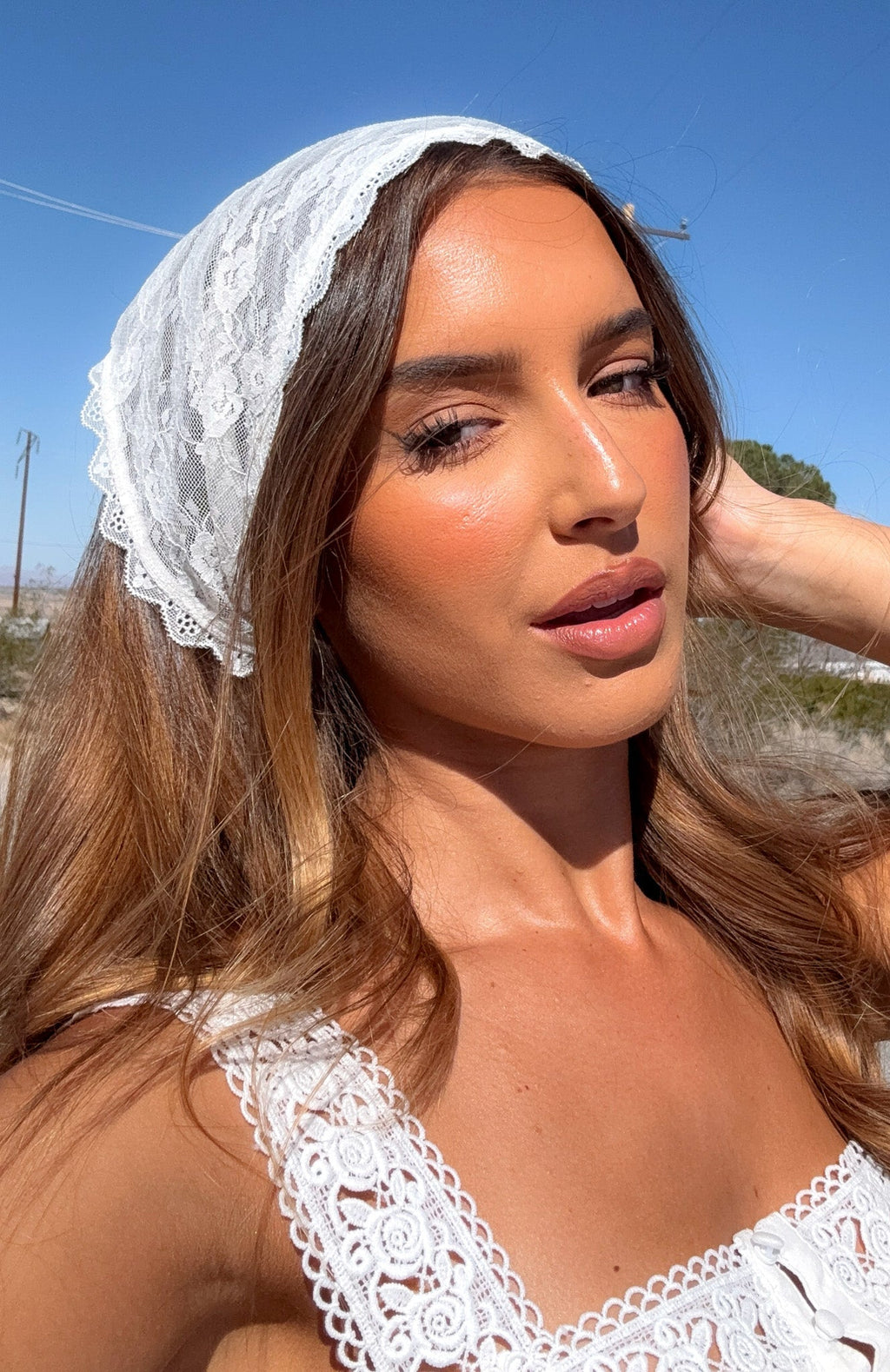 White Fox Just As You Are Lace Scarf White
