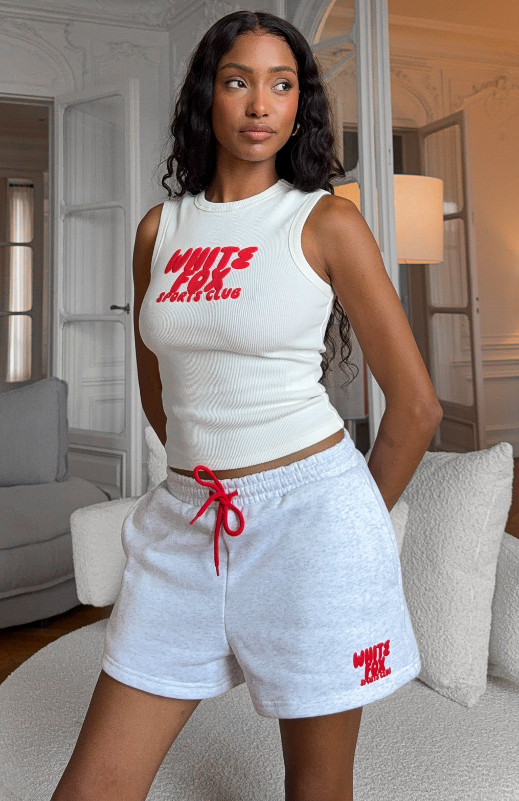 White Fox Club 14 Allie Lounge Shorts Grey Marle
