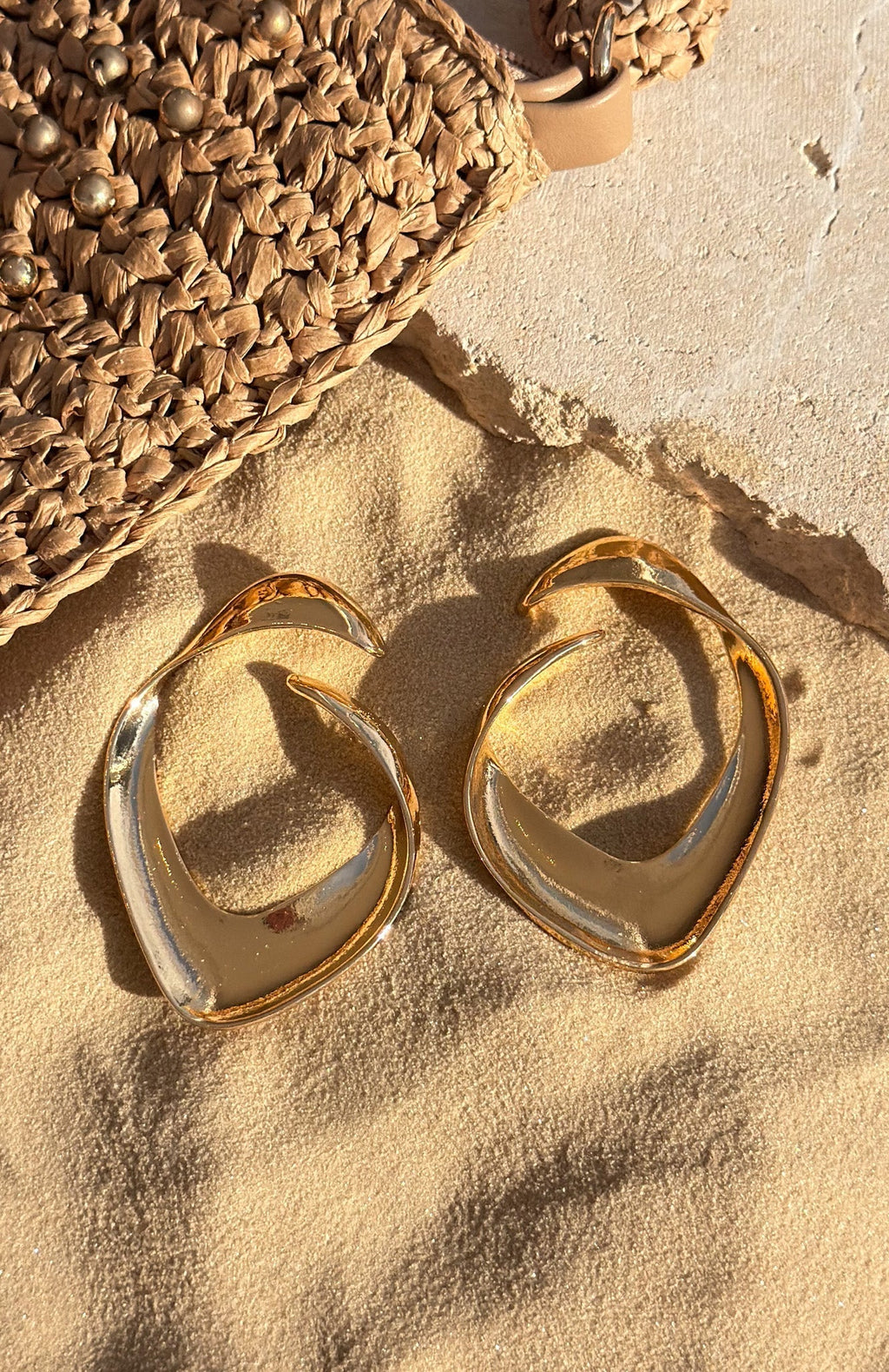 White Fox Jackson Earrings Gold