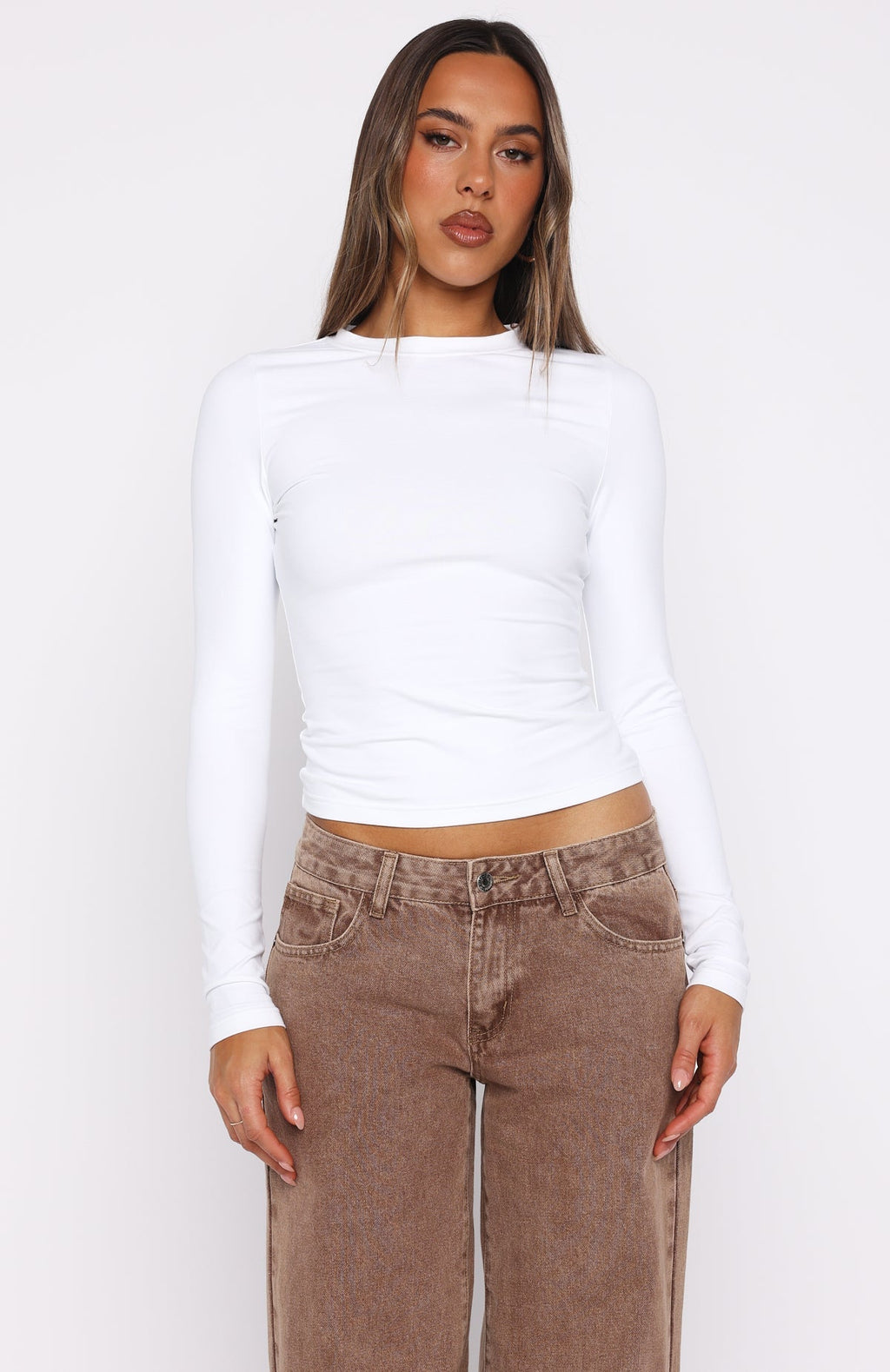 White Fox Lose You Long Sleeve Top White