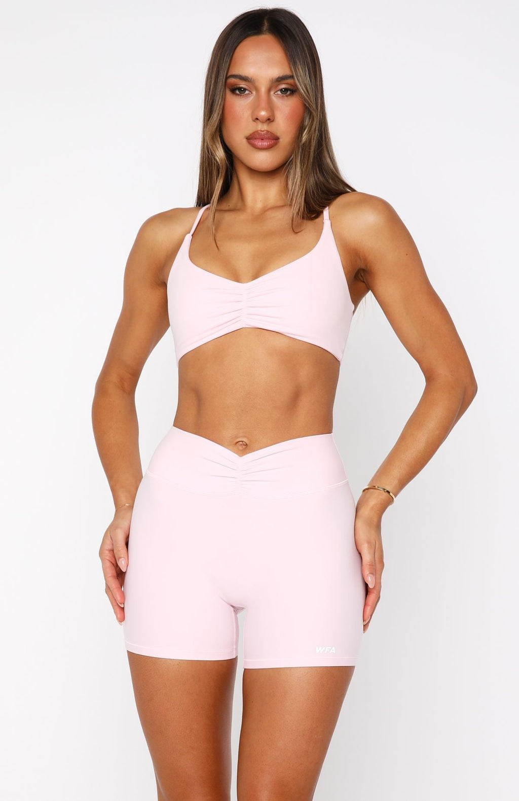 White Fox Radiate High Waisted Shorts Ballet Pink