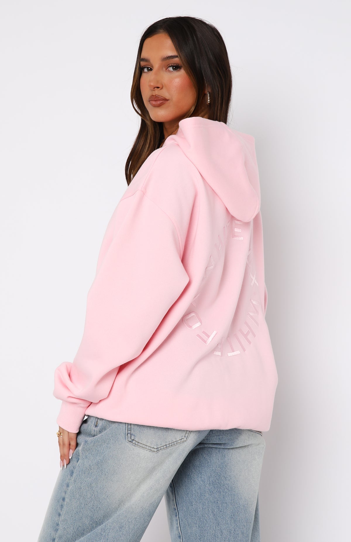 White Fox Stay Lifted Oversized Hoodie Posy