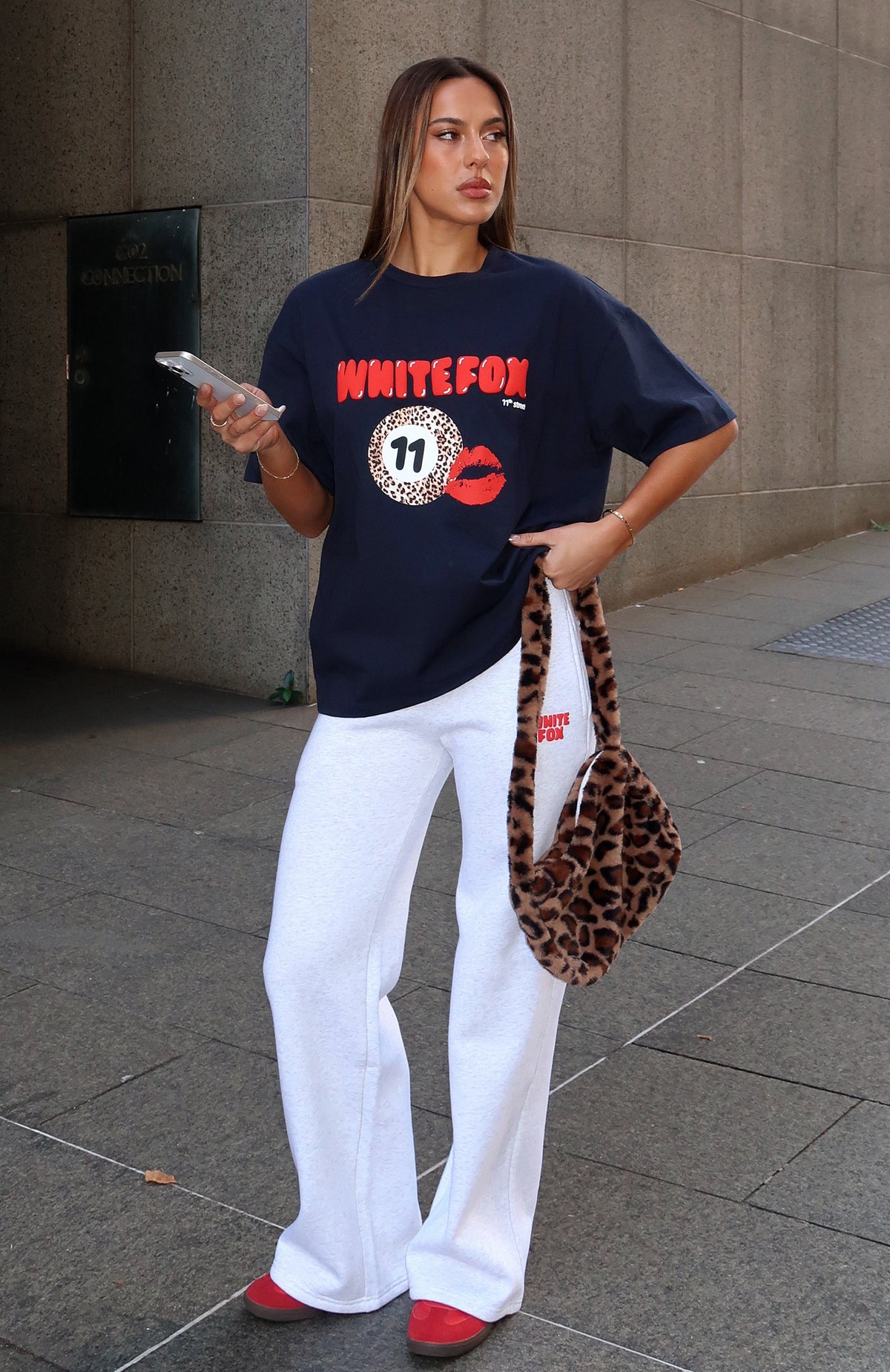 White Fox 11th Street Concrete Jungle Oversized Tee Blueberry Twist