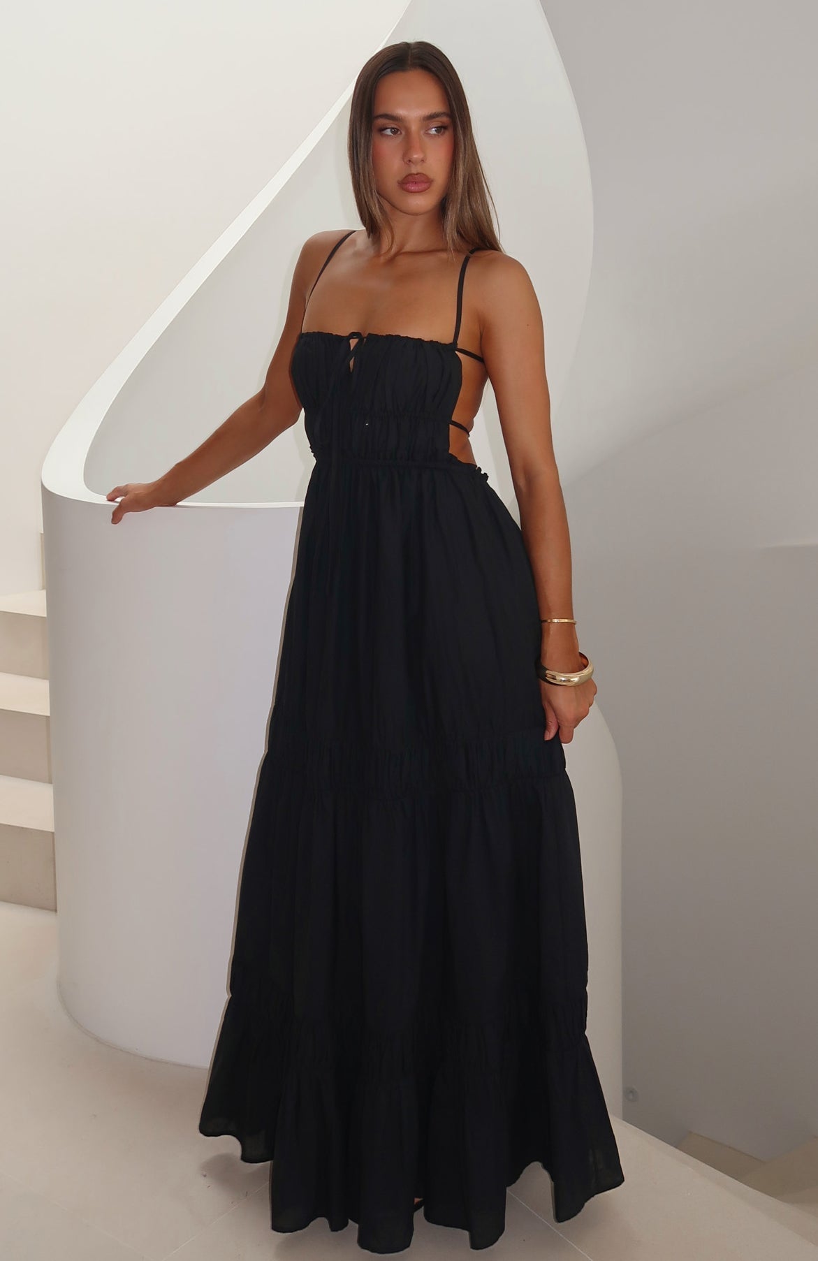 White Fox Rumour Has It Maxi Dress Black