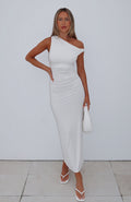 White Fox Little Bit Dramatic Maxi Dress White