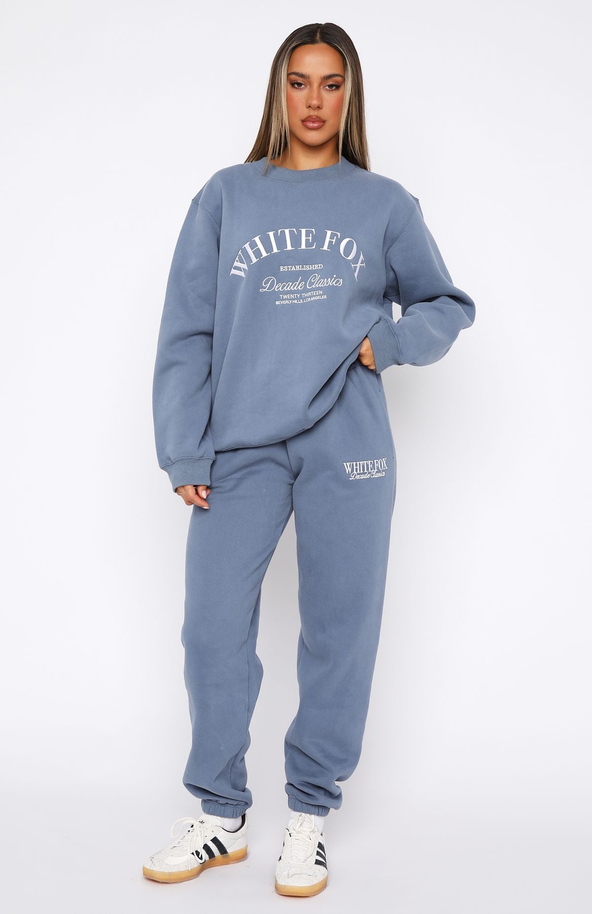 White Fox Decade Classics Essential Oversized Sweater Ocean