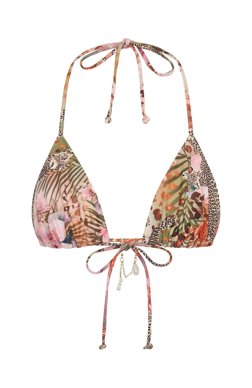 White Fox Opal Shore Bikini Top Feline Flora