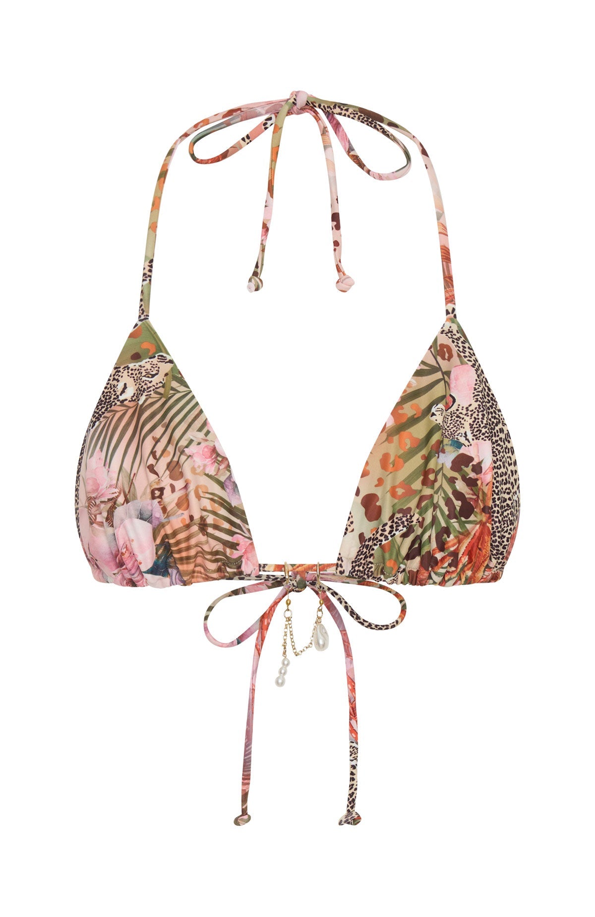 White Fox Opal Shore Bikini Top Feline Flora