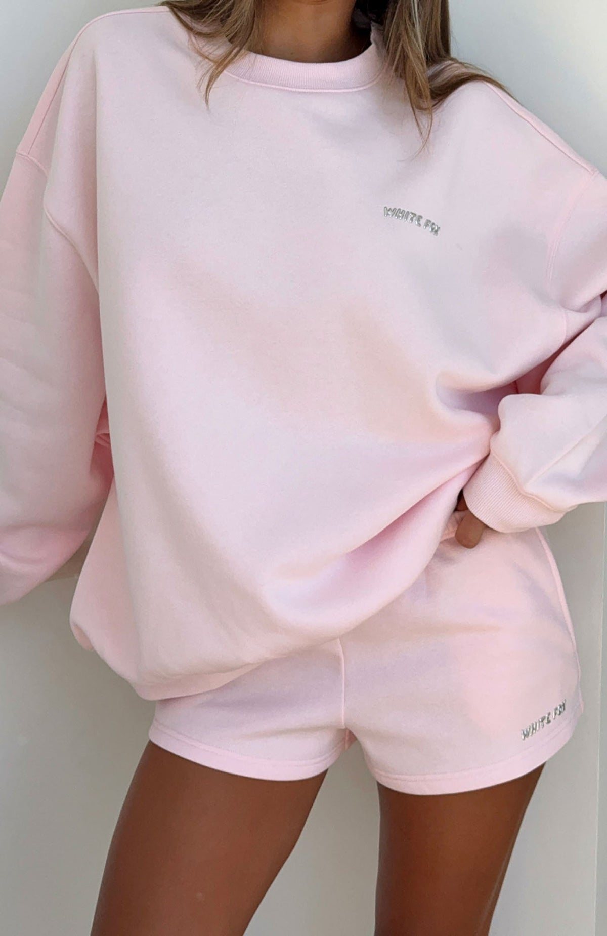 White Fox Test Drive Oversized Sweater Icy Pink