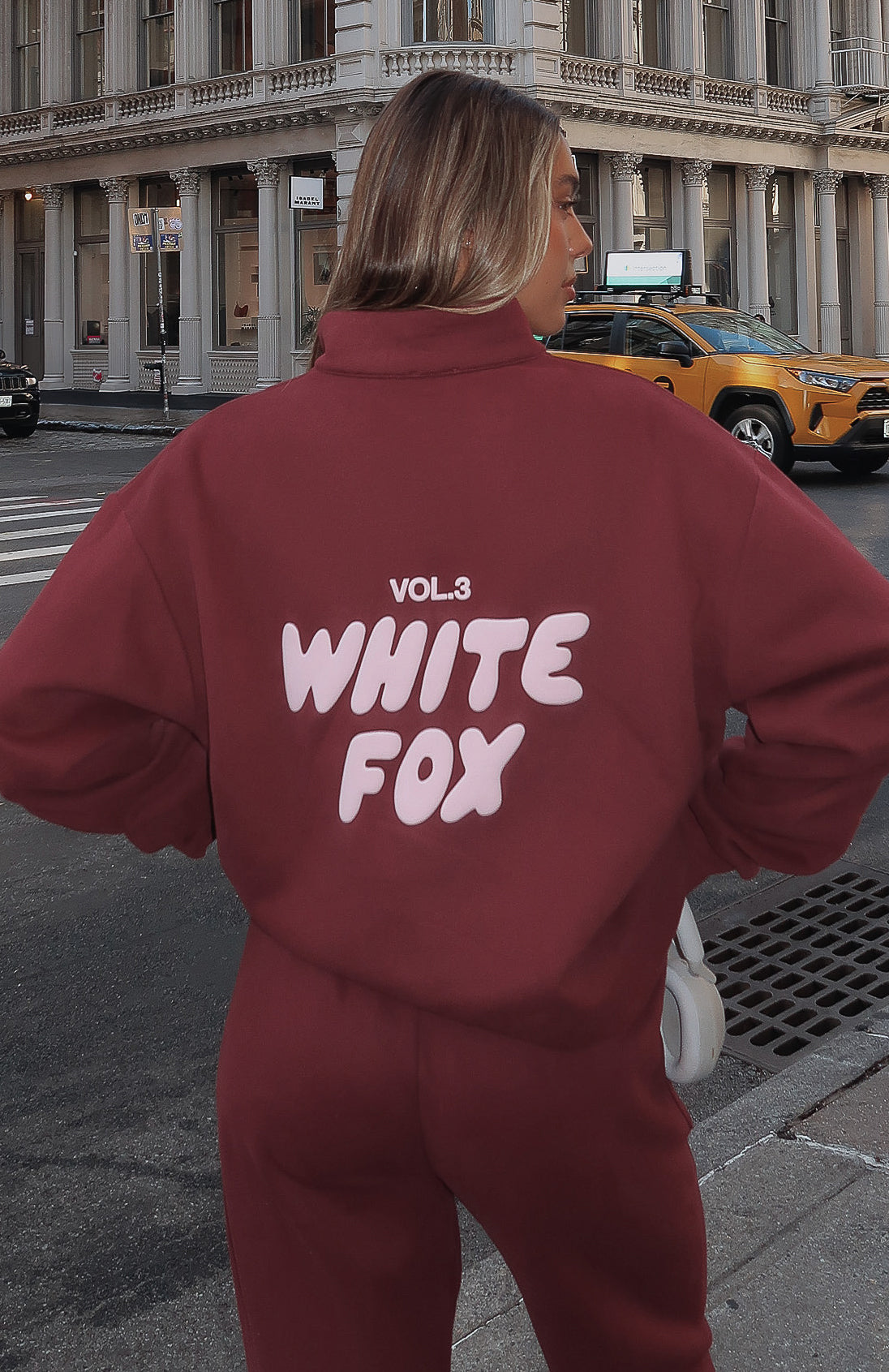White Fox Offstage Zip Front Sweater Red Velvet