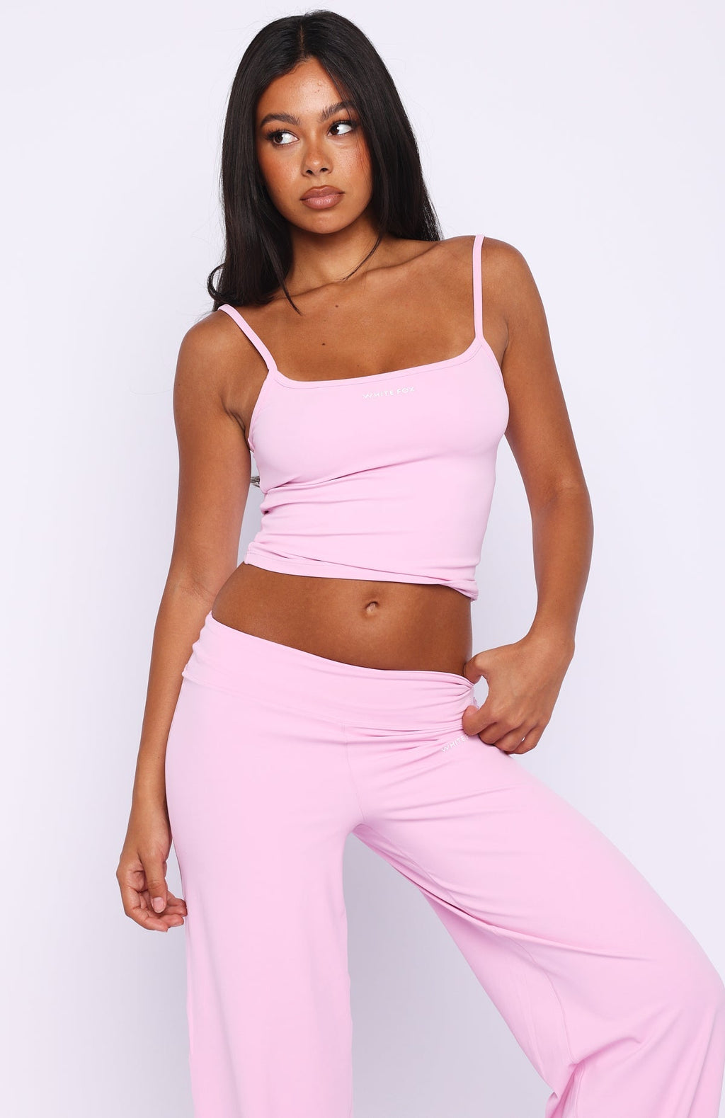 White Fox Core Strengths Tank Top Baby Pink