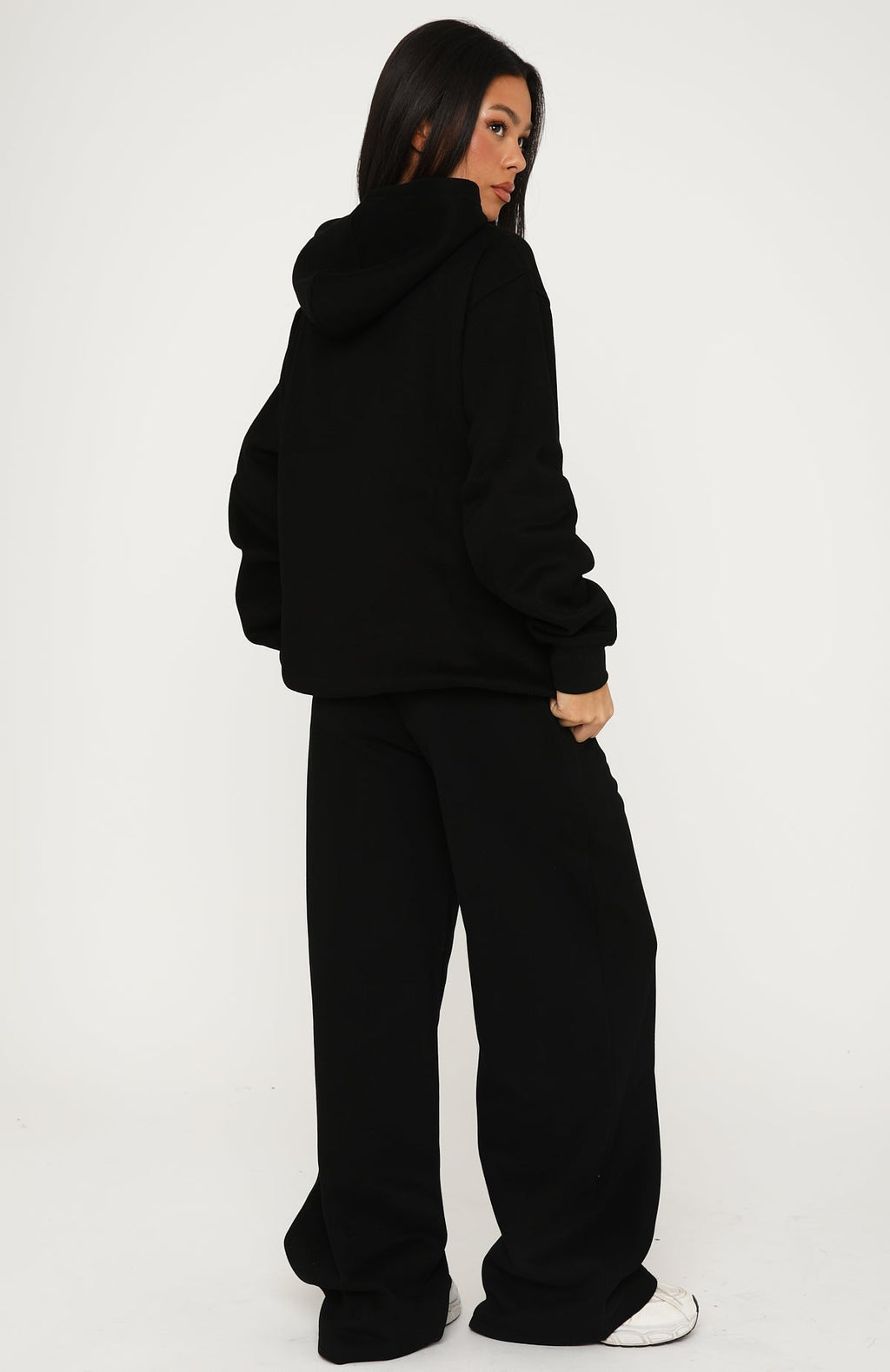 White Fox Core Classic Wide Leg Sweatpants Black