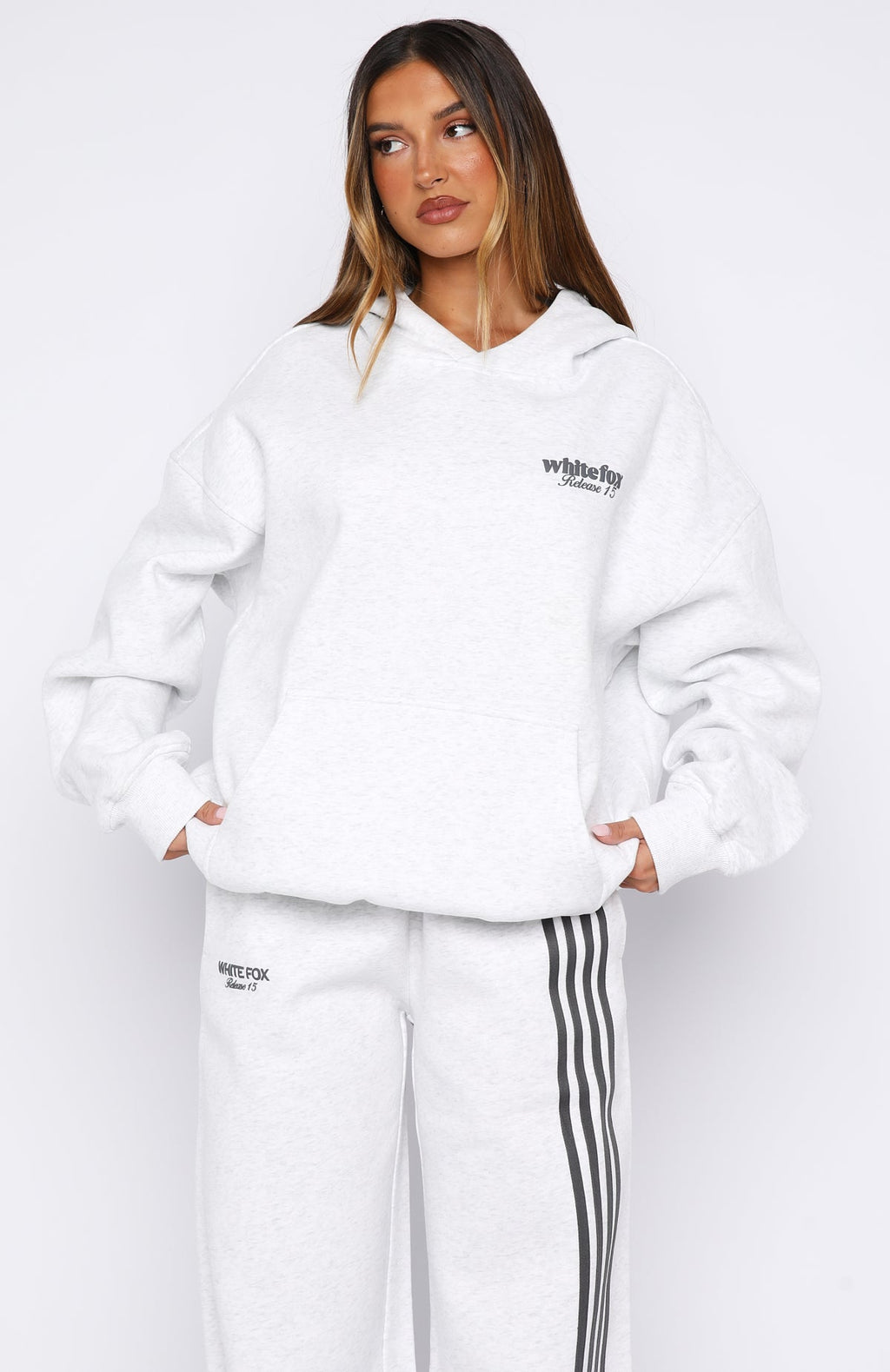 White Fox Release 15 Kiana Oversized Hoodie Grey Marle