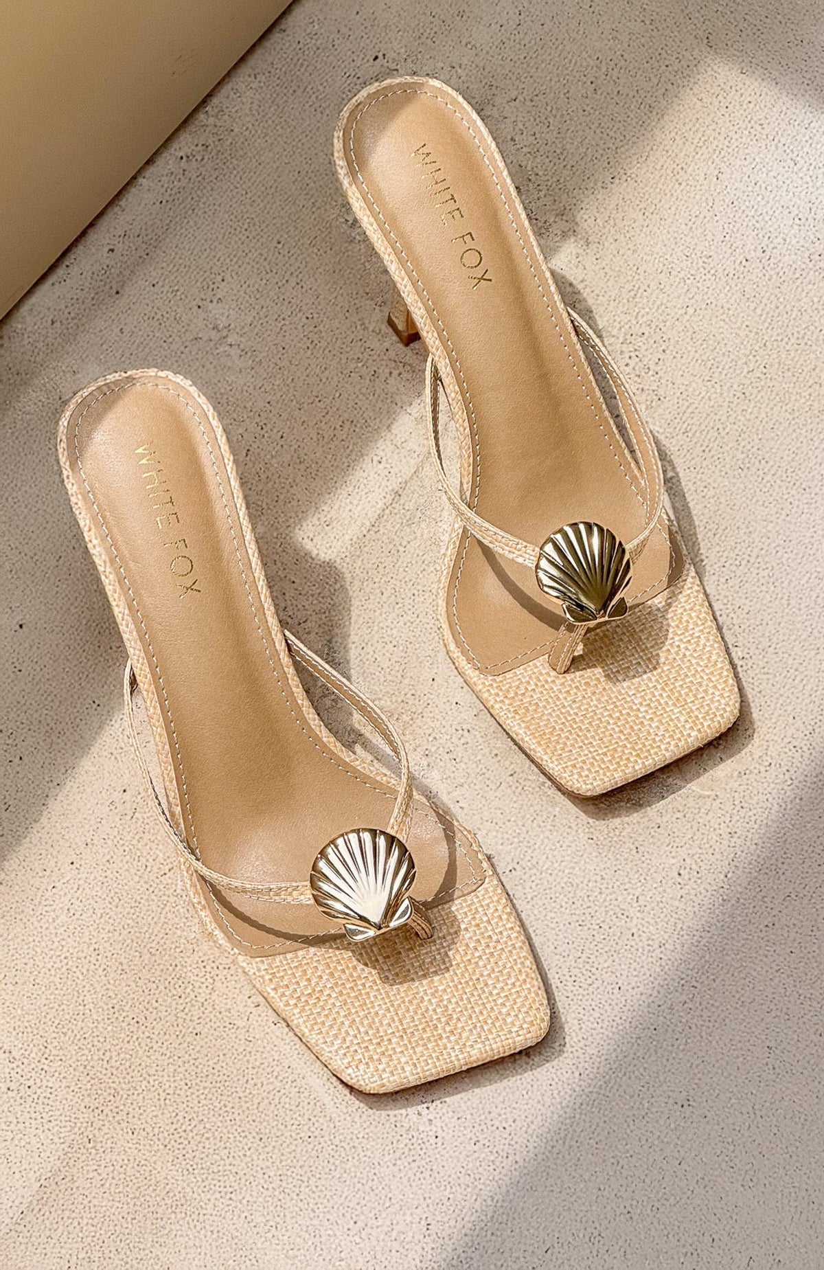 White Fox Isabelle Mules Natural