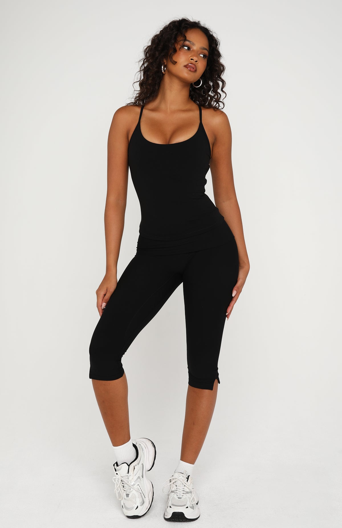 White Fox Snap Active Tank Black
