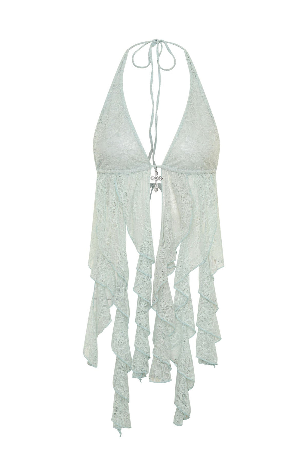 White Fox Bright Lights Halter Top Mist