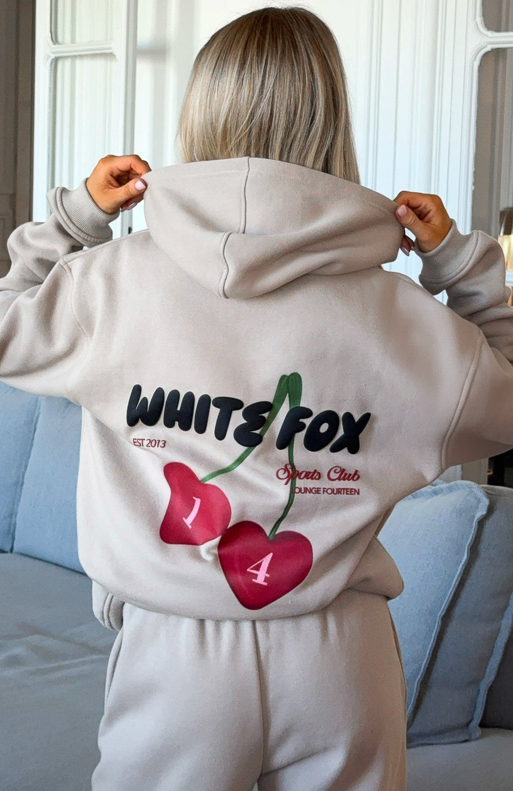White Fox Club 14 Trinity Oversized Hoodie Moon