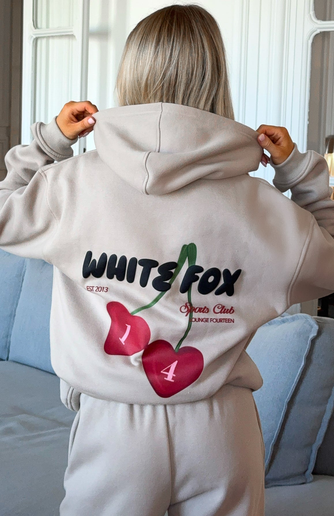 White Fox Club 14 Trinity Oversized Hoodie Moon