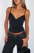 White Fox Getting Noticed Cami Top Black
