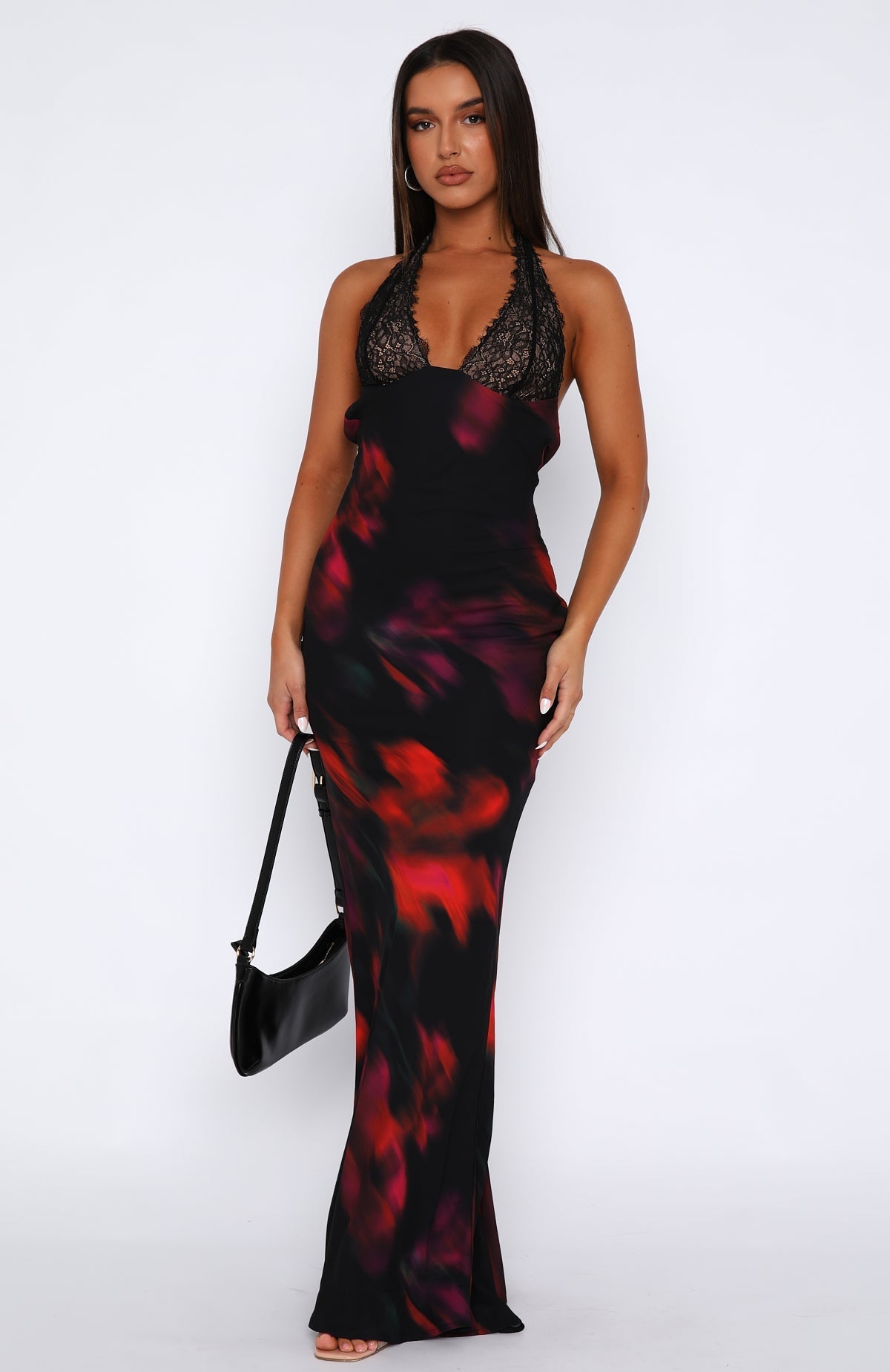 White Fox Beyond The Stars Maxi Dress Sangria Floral