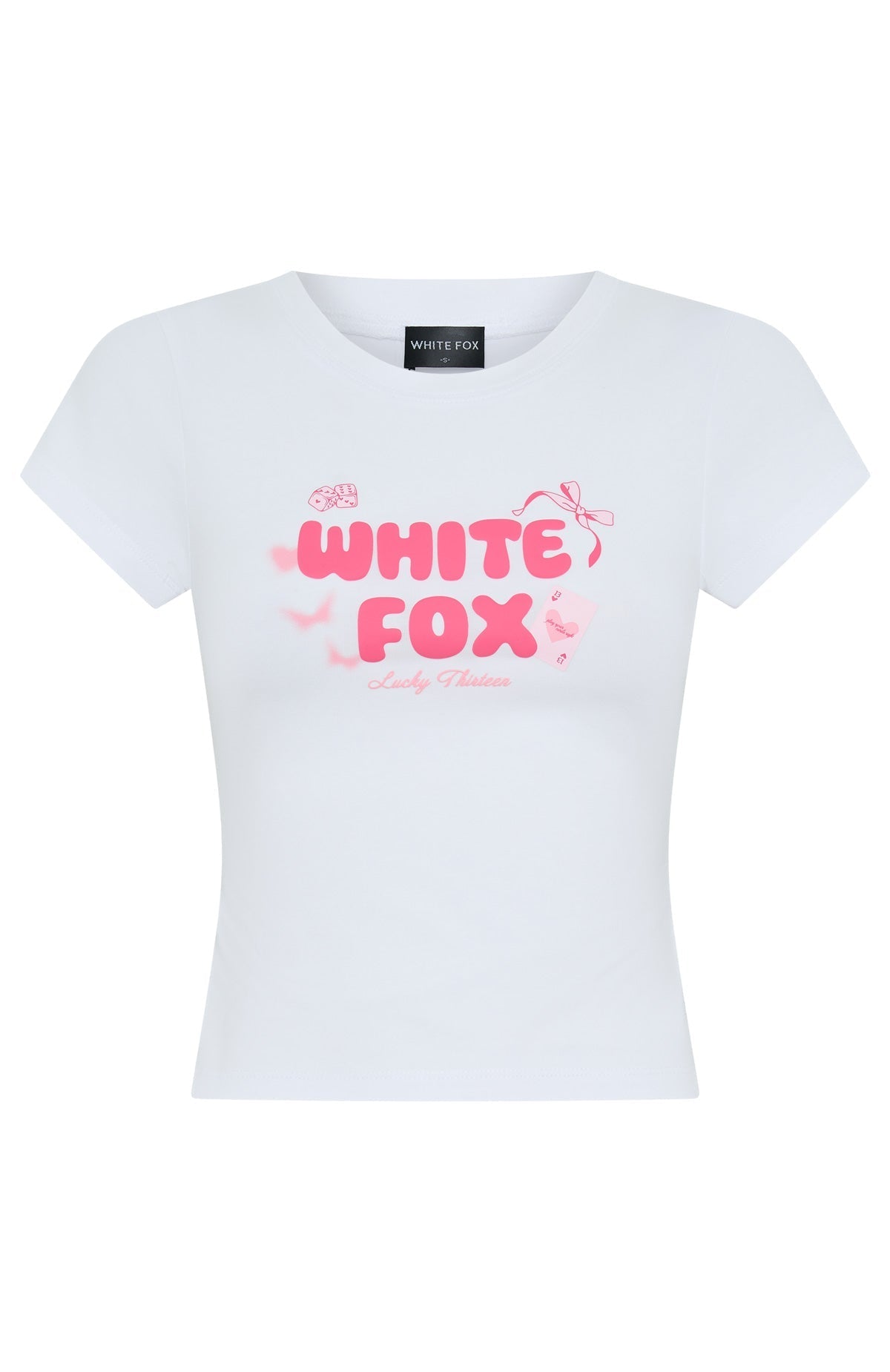 White Fox Lucky Thirteen Stephanie Baby Tee White