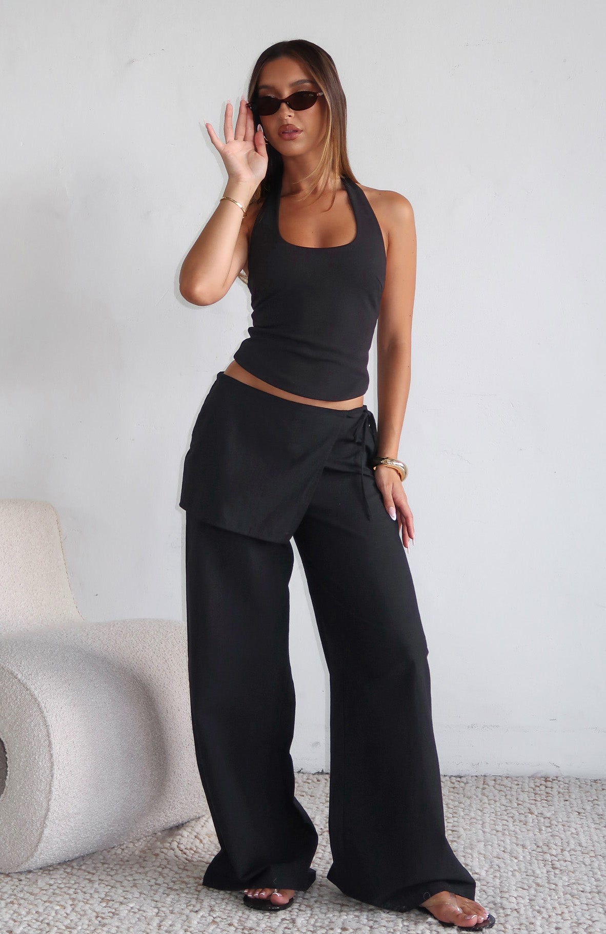 White Fox Off Beat Pants Black