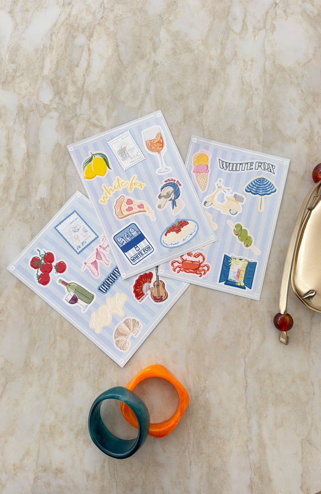 White Fox Euro Summer Sticker Pack Mixed