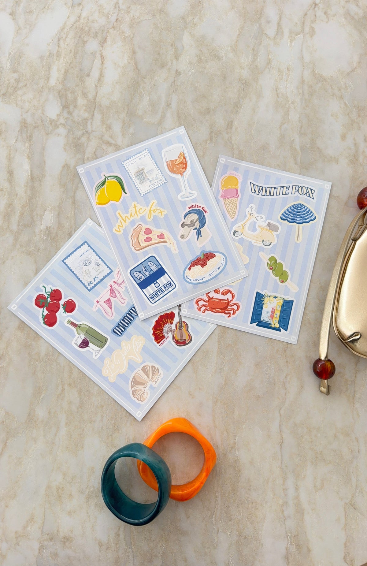 White Fox Euro Summer Sticker Pack Mixed