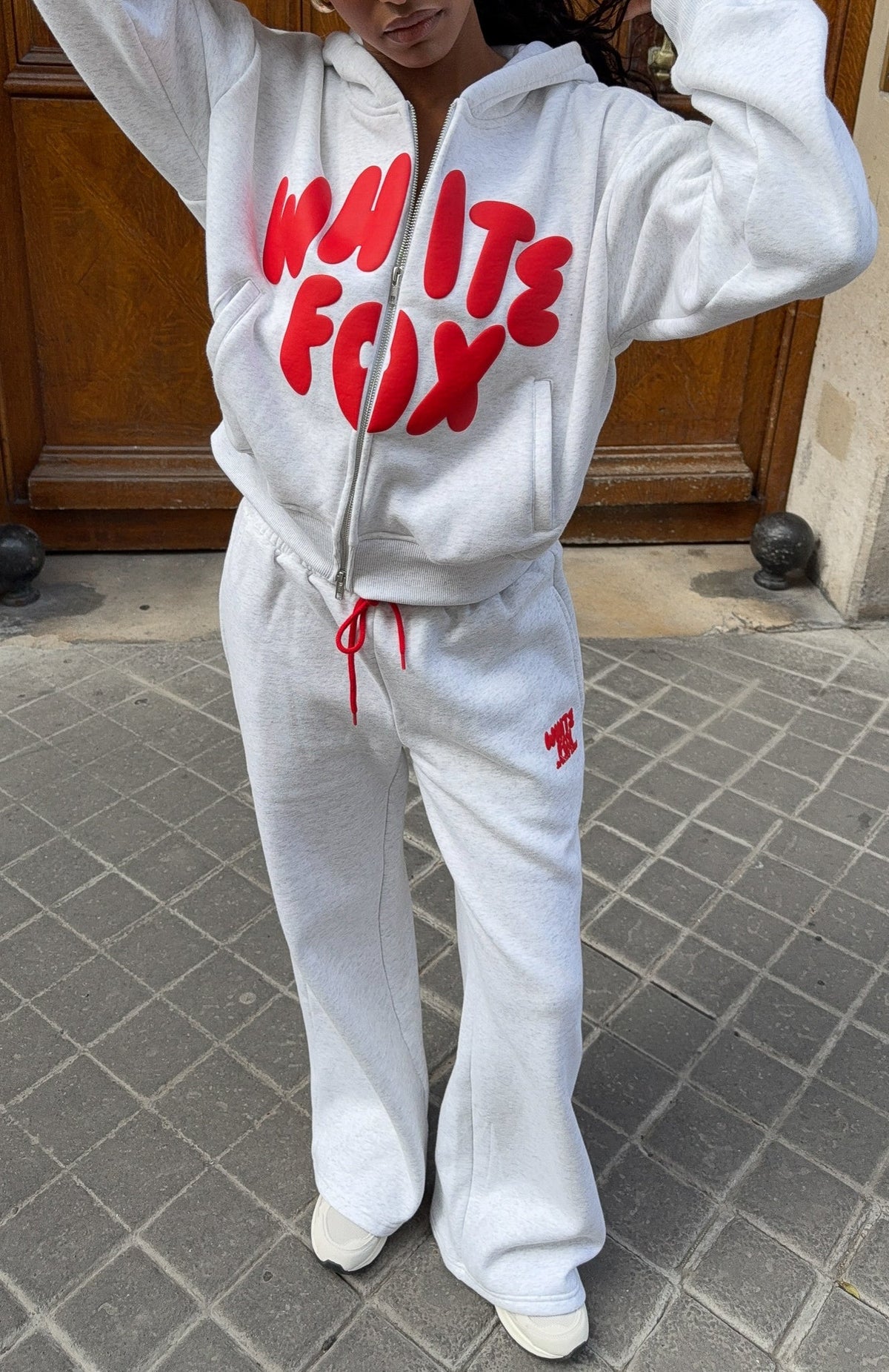 White Fox Club 14 Allie Wide Leg Sweatpants Grey Marle