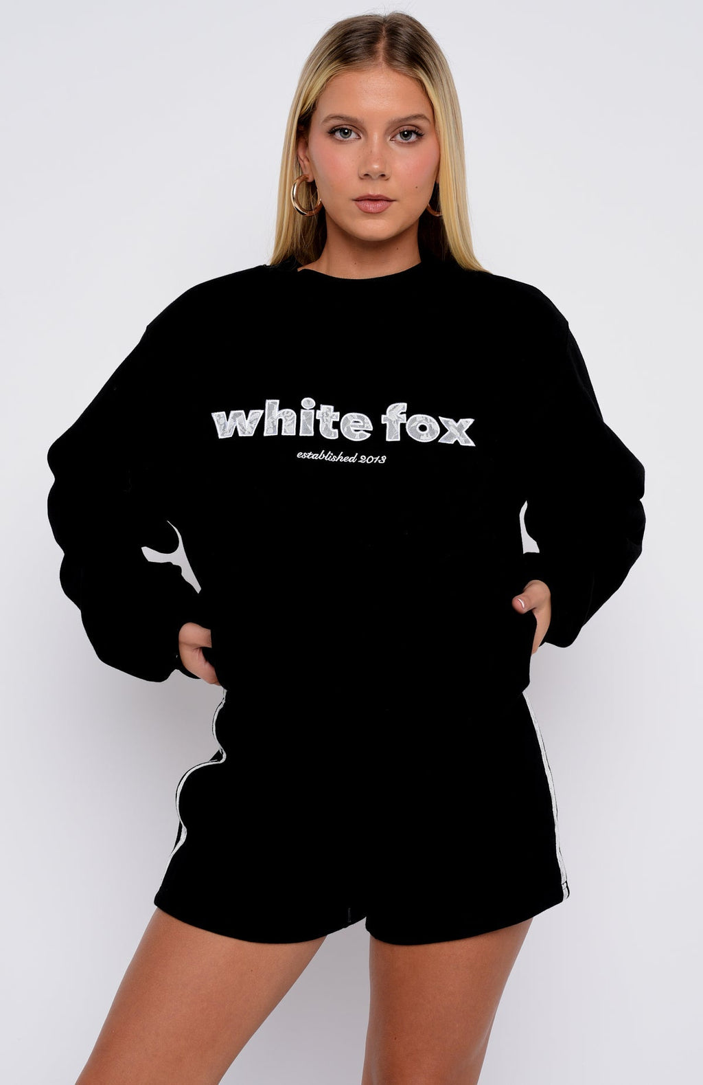 White Fox Gave You Everything Oversized Sweater Black