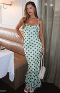White Fox Amped Up Midi Dress Melon/Black Polka Dot