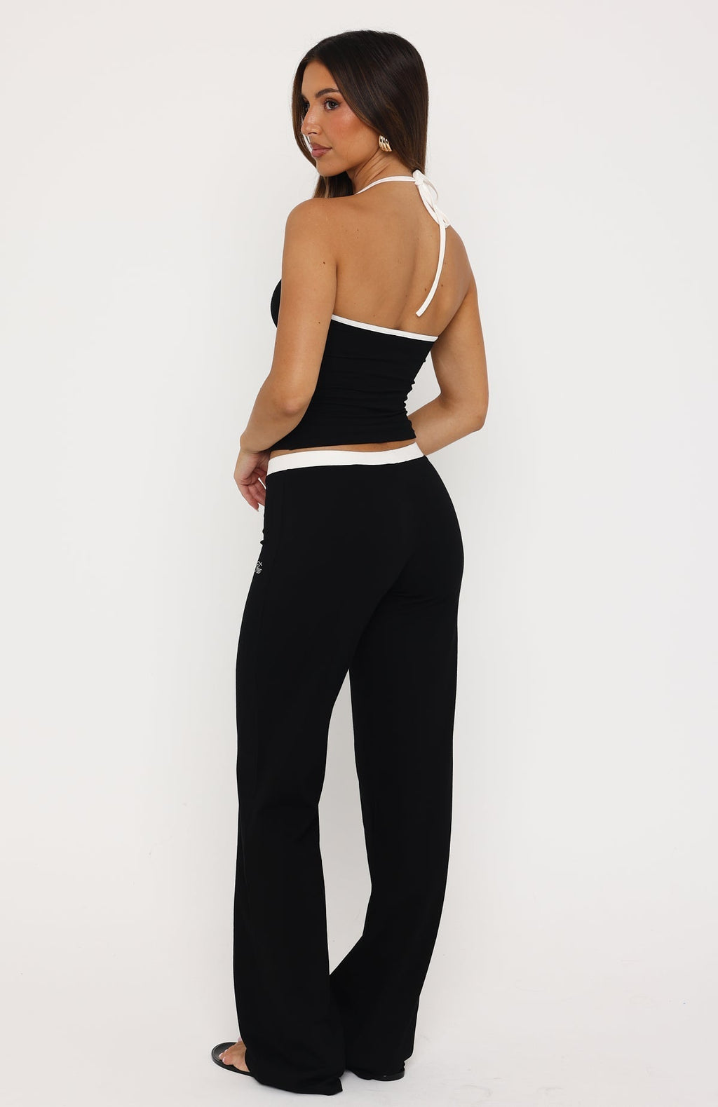 White Fox She's A Princess Straight Leg Pants Black