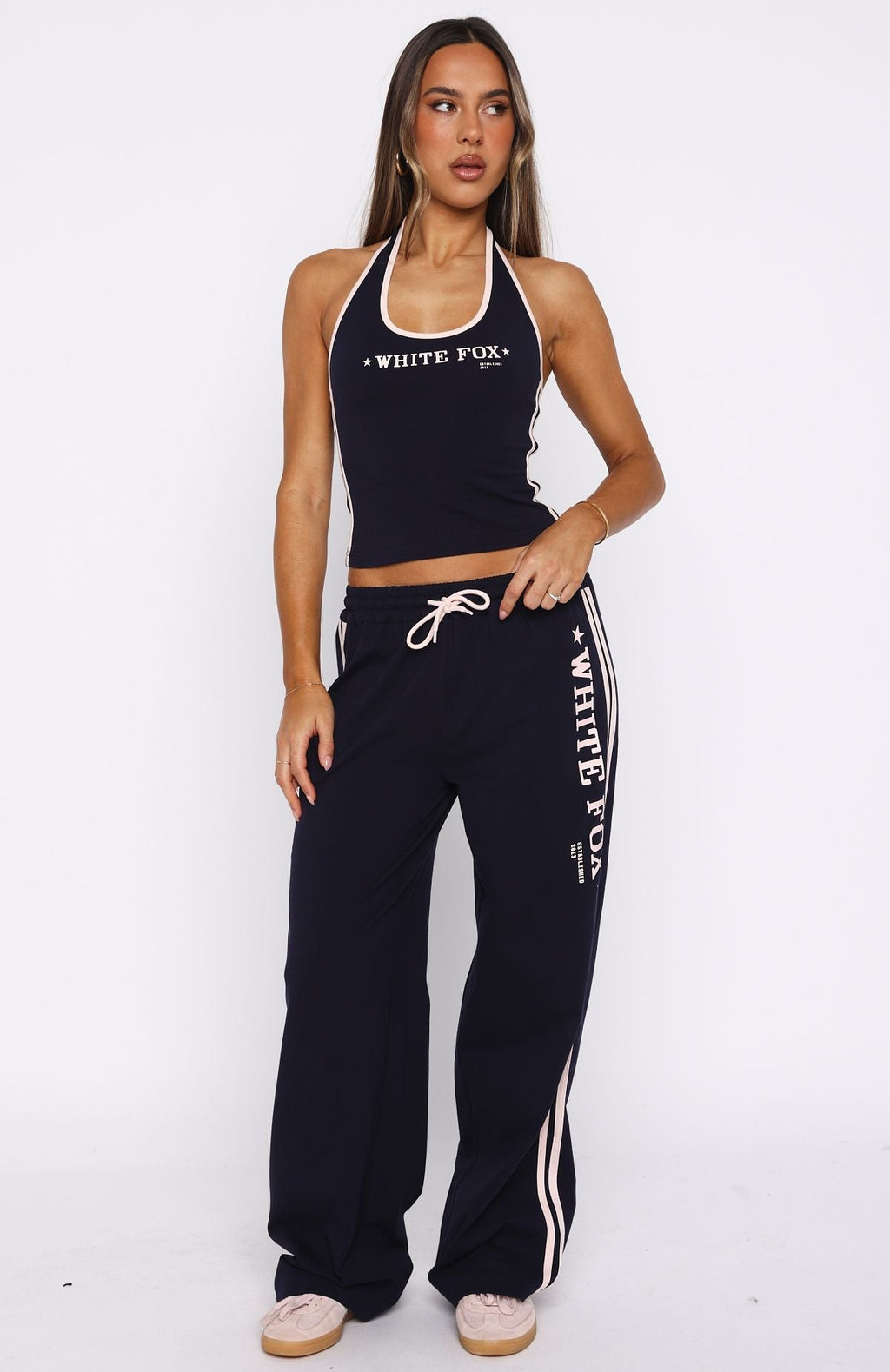 White Fox Star Of The Night Halter Top Navy