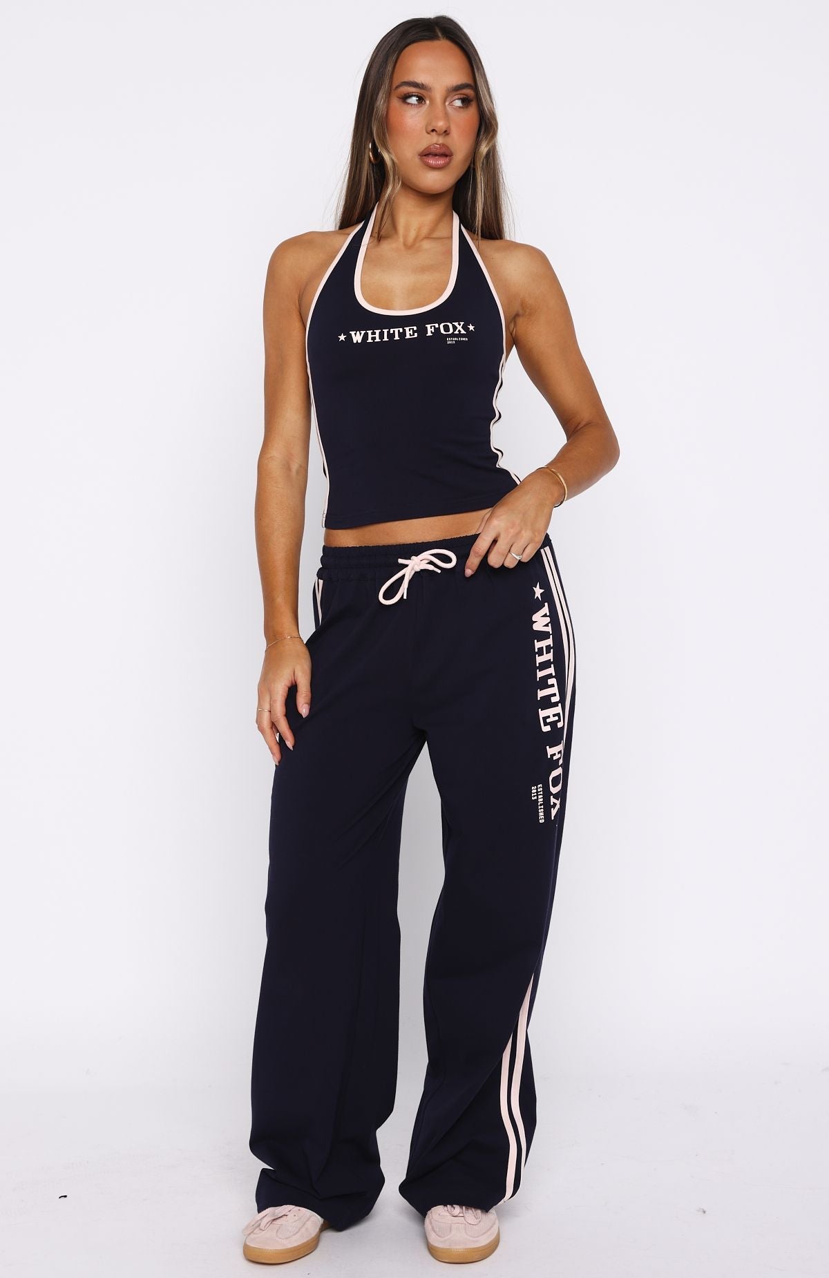 White Fox Star Of The Night Halter Top Navy