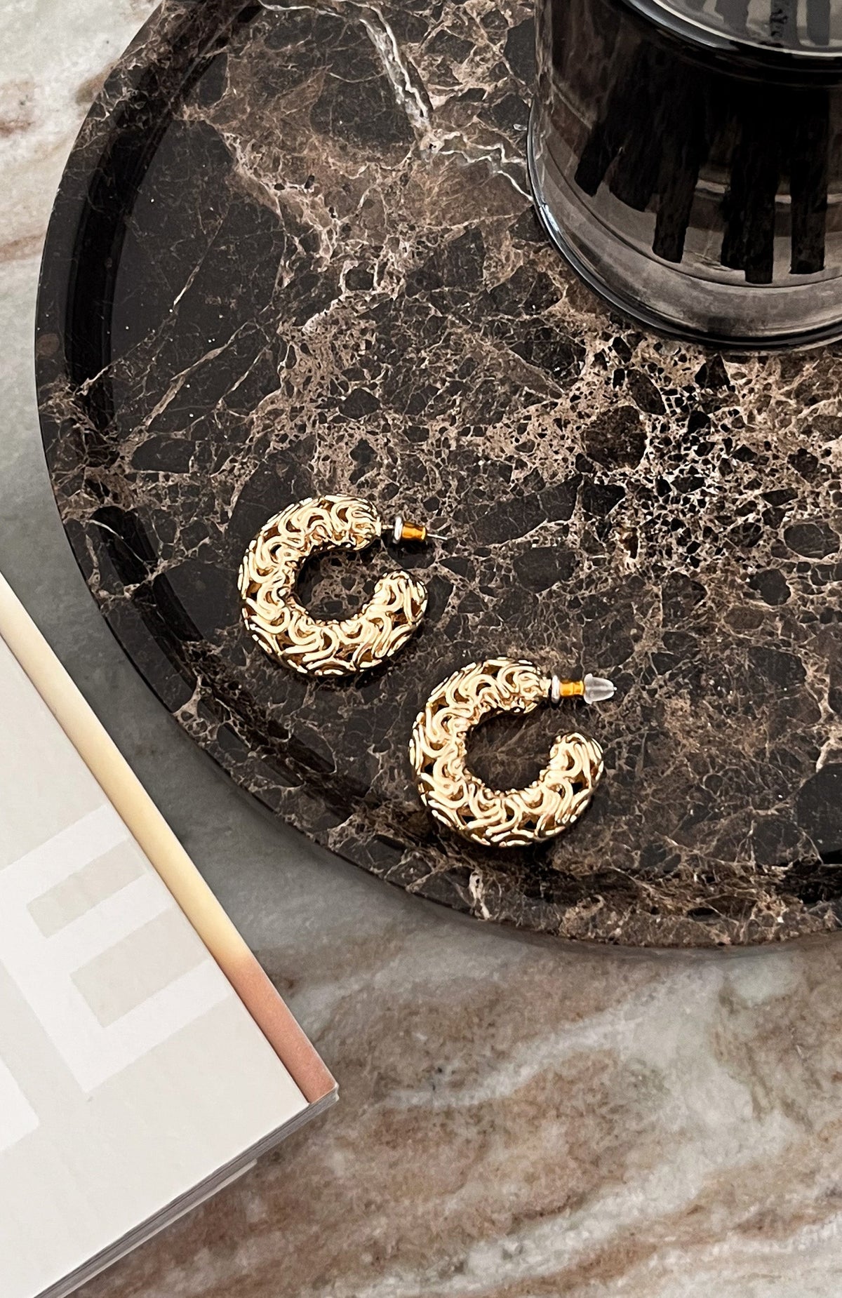 White Fox Nathalia Earrings Gold