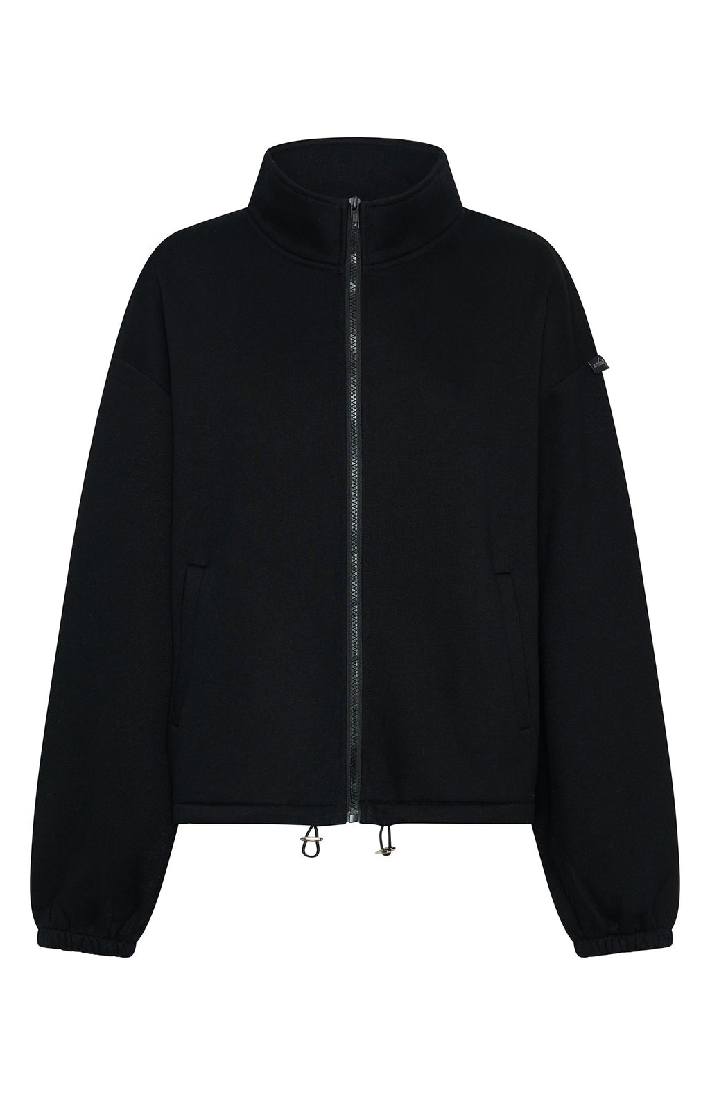 White Fox Don't Look Now Zip Front Sweater Black