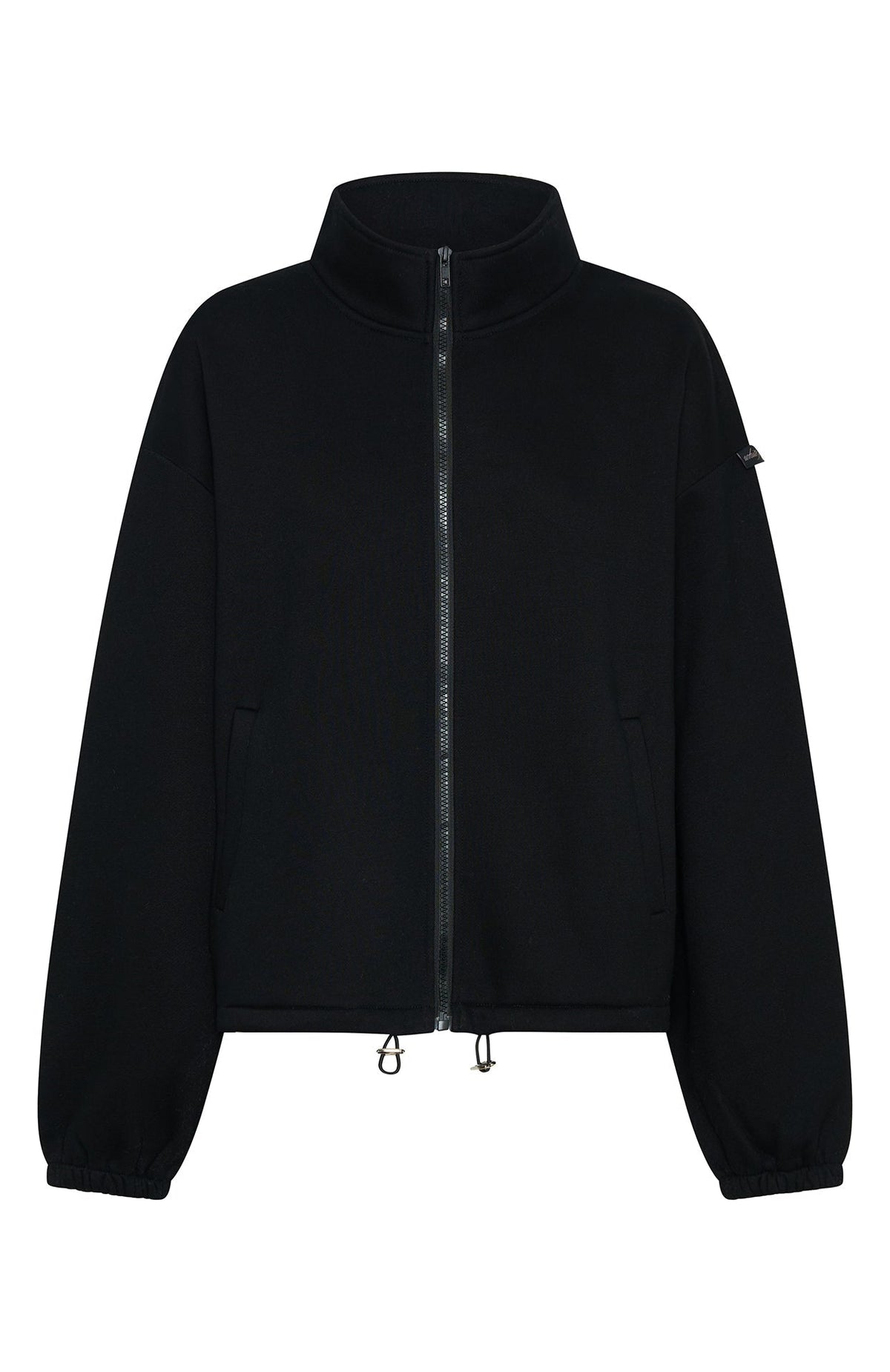 White Fox Don't Look Now Zip Front Sweater Black