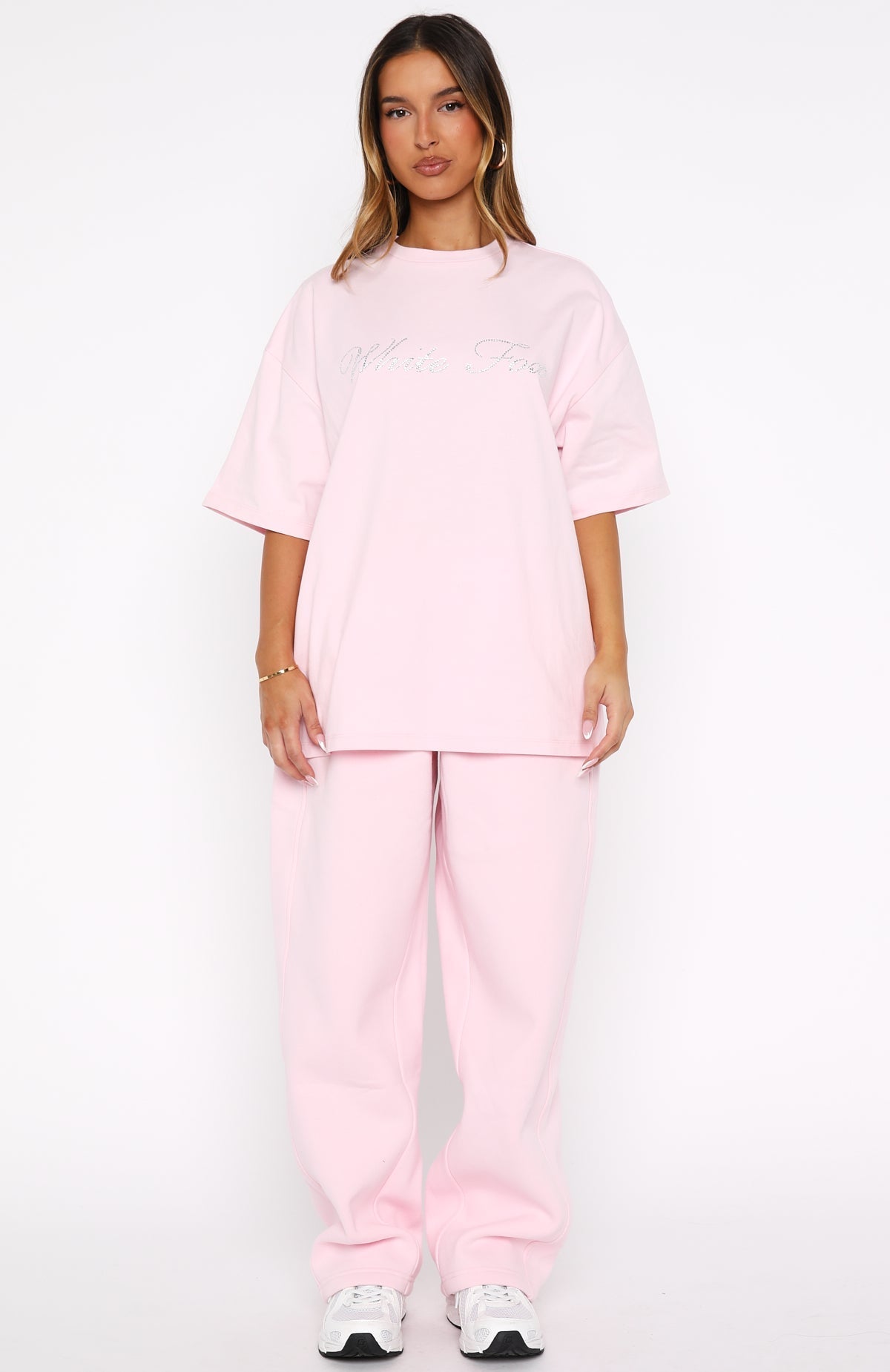 White Fox Make It Or Break It Oversized Tee Pink