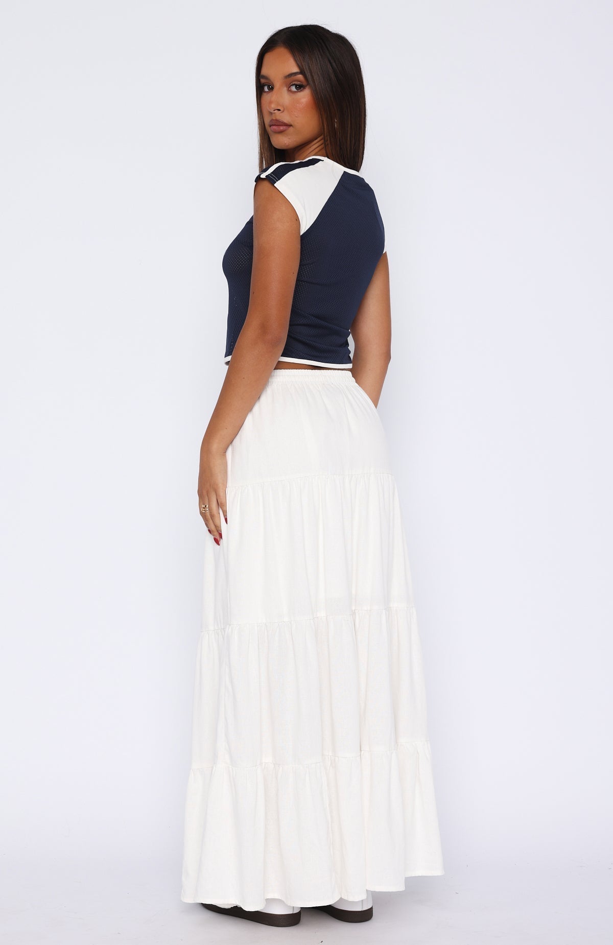 White Fox In That Moment Maxi Skirt White