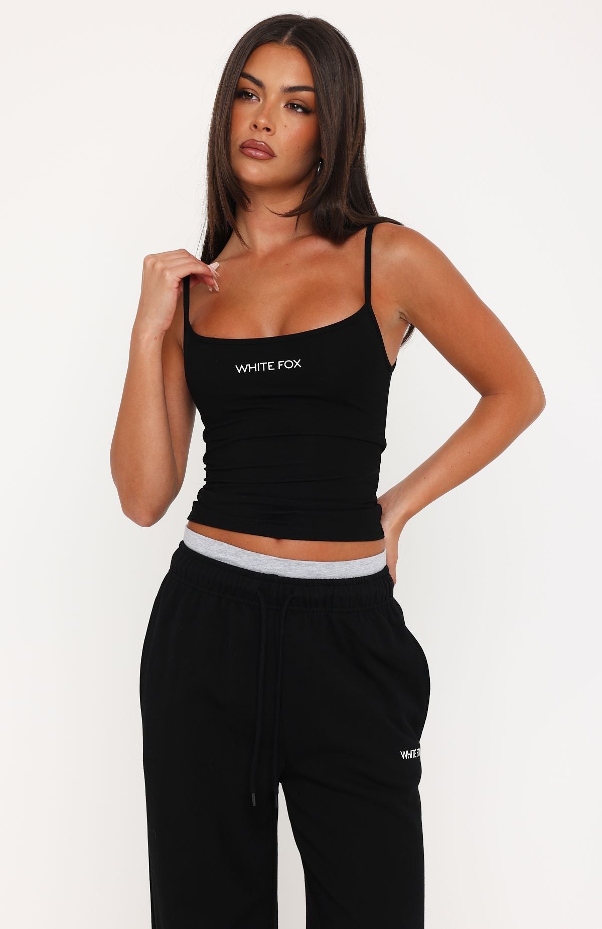 White Fox Off The Field Singlet Top Black