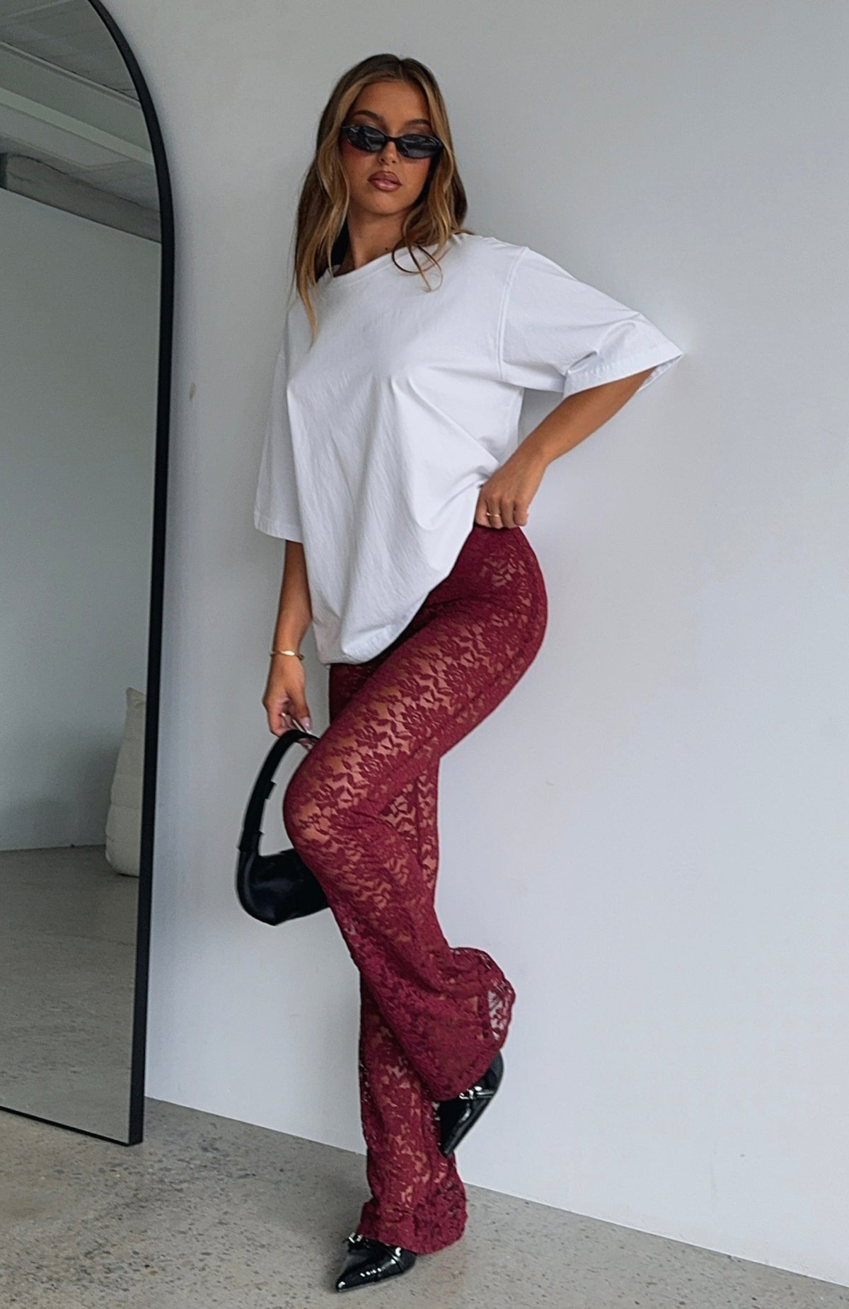 White Fox New Era Pants Wine
