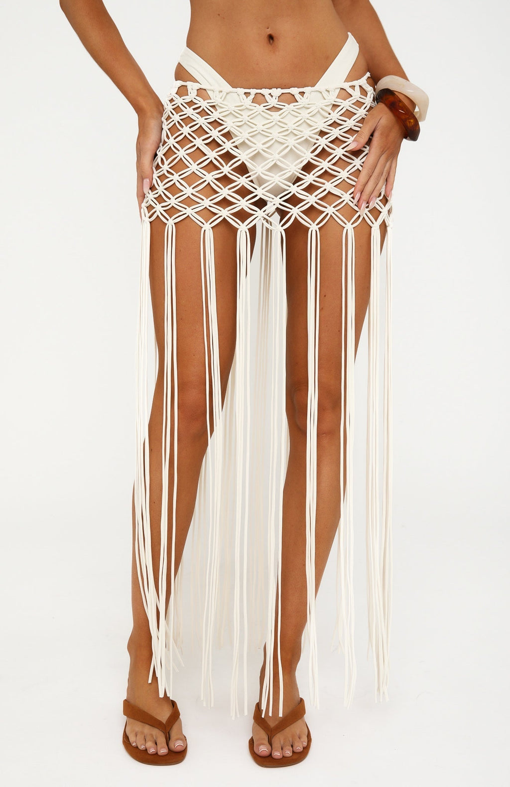 White Fox Tease And Tangle Mini Skirt Coconut