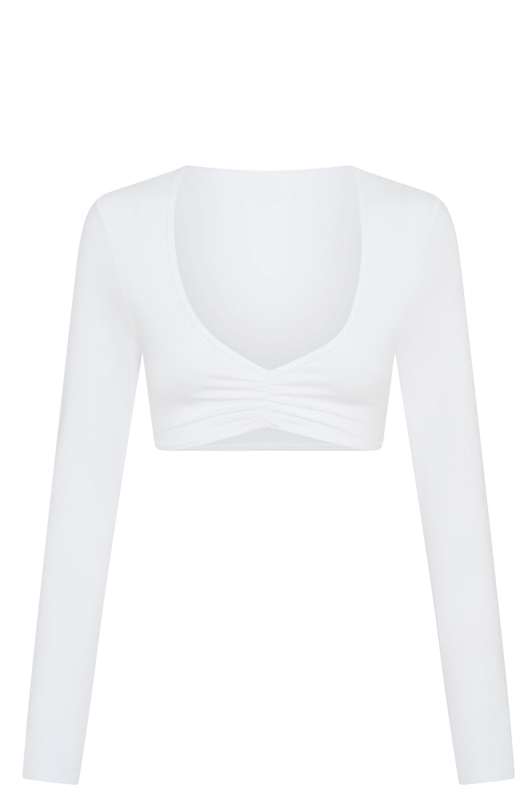 White Fox Sync Long Sleeve Crop White
