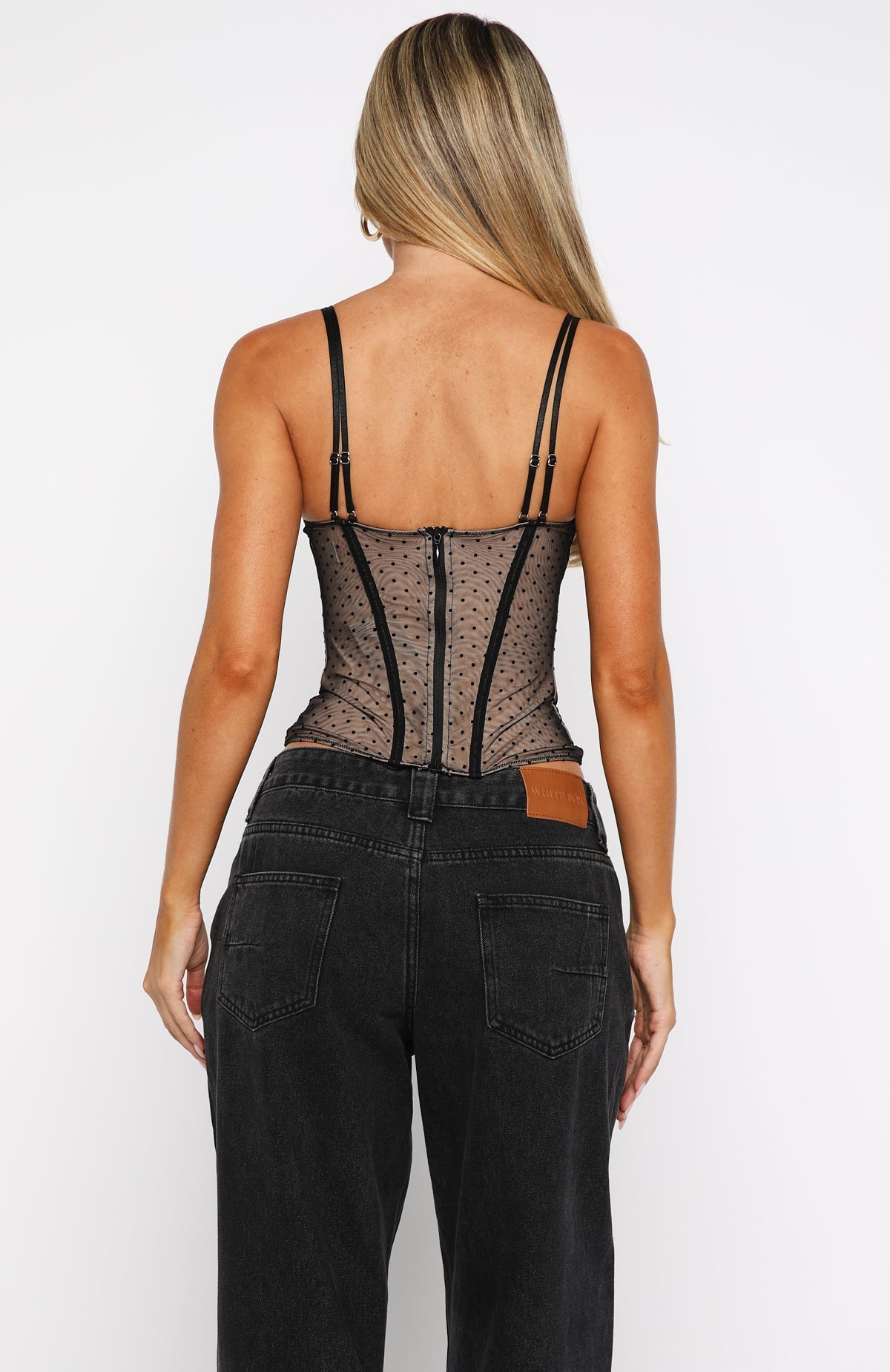 White Fox Barely Even Friends Bustier Black