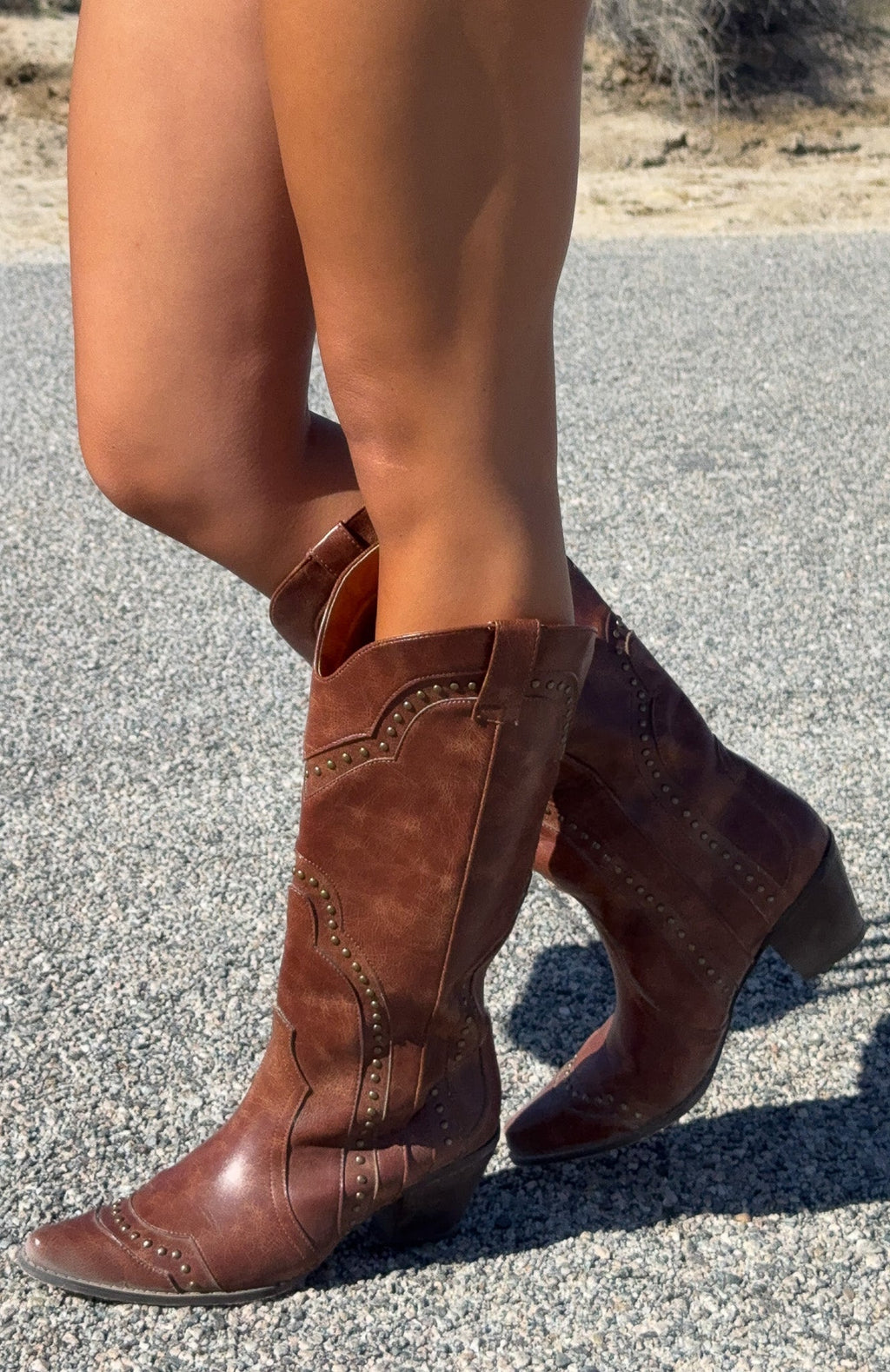 White Fox Sadie Cowboy Boots Vintage Chocolate