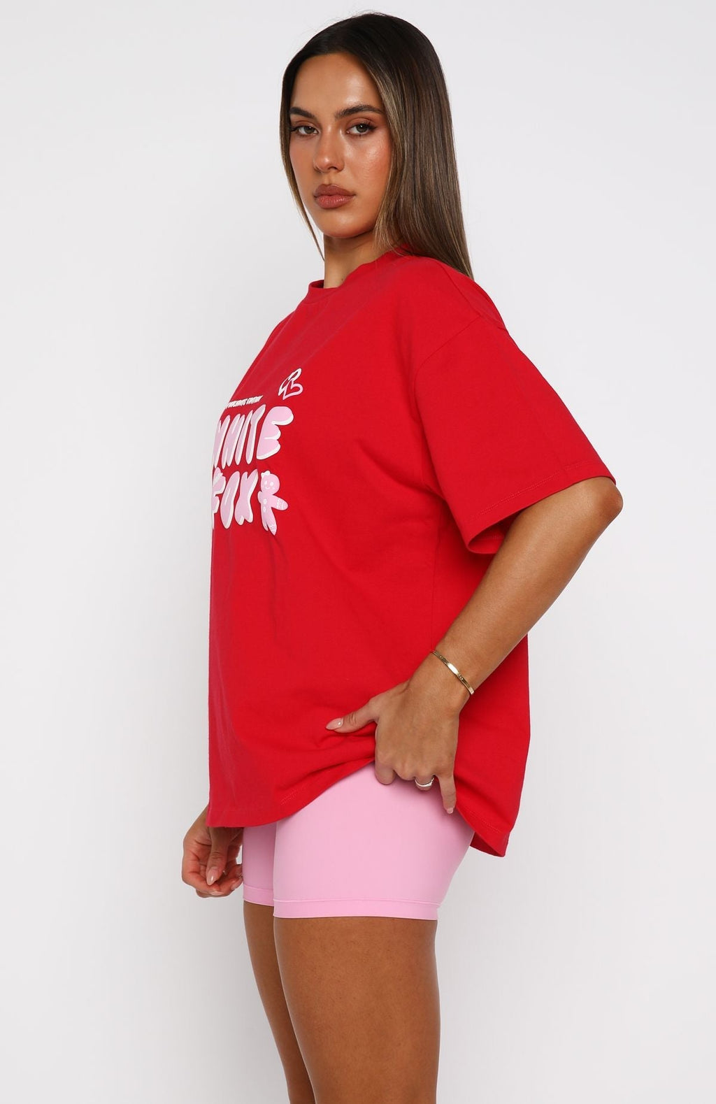White Fox All I Want For Christmas Oversized Tee Red