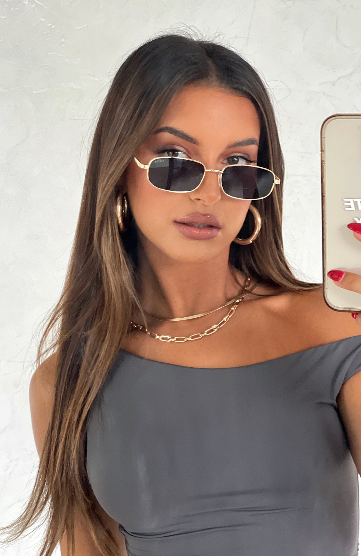 White Fox Canyon Sunglasses Gold/Black Lens