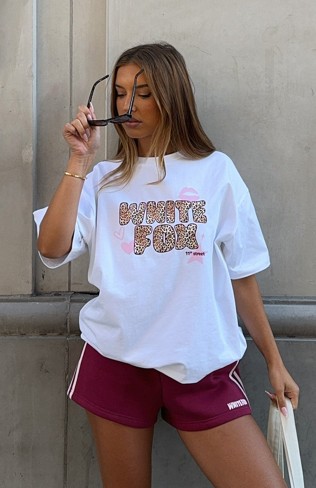 White Fox 11th Street Out & About Lounge Shorts Raspberry Jelly