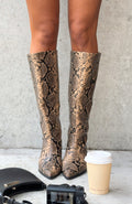 White Fox Juliette Knee High Boots Snake
