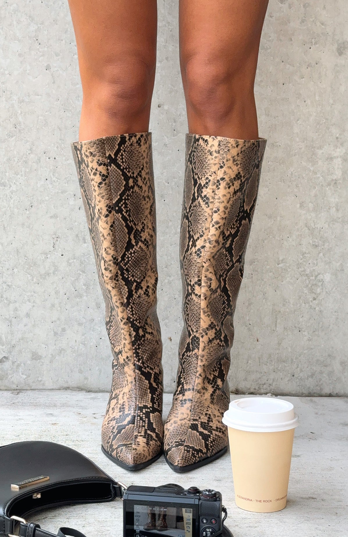 White Fox Juliette Knee High Boots Snake